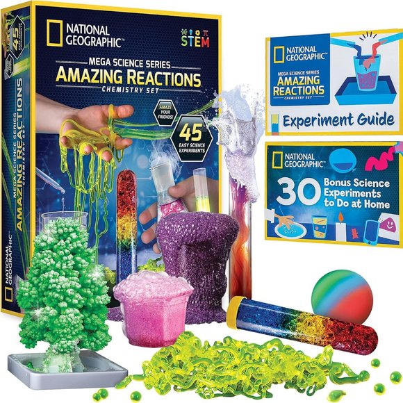 NATIONAL GEOGRAPHIC Amazing Chemistry Set Science Kit 45 Crystal Growing STEM - Picture 4 of 12